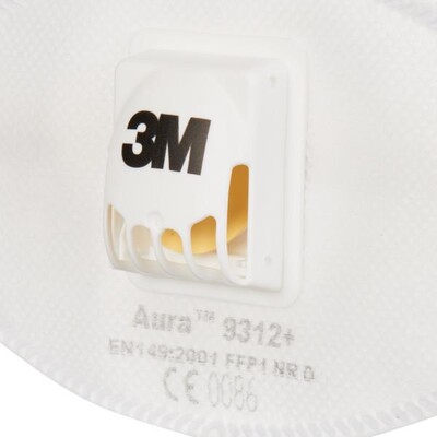 3M 9312+ Ventilli Toz Maskesi FFP1 Aura - Thumbnail