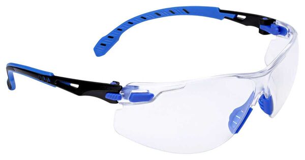 3M Solus S1101 SGAF-EU Mavi Siyah Kenar Şeffaf Gözlük