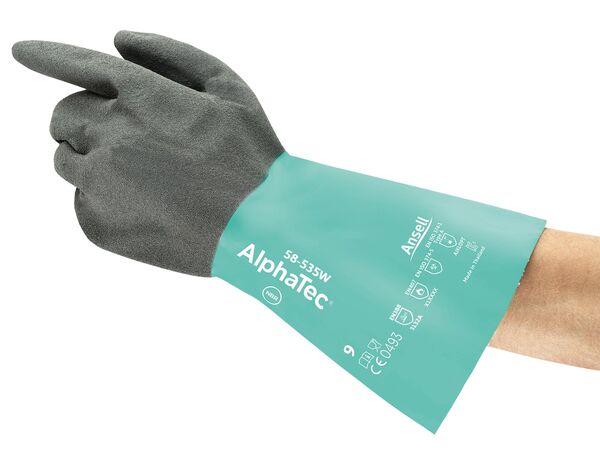 Ansell AlphaTec 58-535W Isı Kimyasal ve Sıvı Korumalı Antistatik İş Eldiveni
