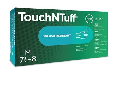 Ansell TouchNTuff 92-500 Gıda Uyumlu Kimyasal Dirençli Antistatik Nitril Eldiven (100 Adet/Kutu) - Thumbnail