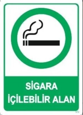 Sigara İçilebilir Alan Uyarı Levhası - Decota