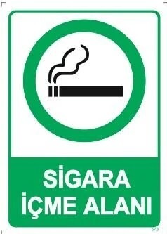 Sigara İçme Alanı Uyarı Levhası - Decota