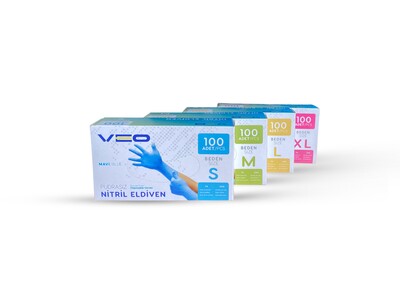 Veo - Veo K350 Tek Kullanımlık Pudrasız Nitril Eldiven (100 Adet/Kutu) (1)